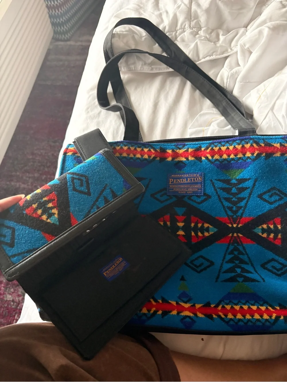 Rare Pendleton Tucson Los Lunas Southwest 3 Piece Set🏜️Tote Wallet Lipstick Case